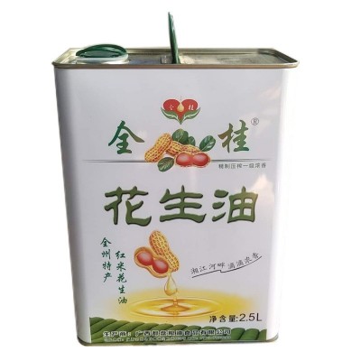 食用花生油批 发2.5L精炼浓香红皮纯花生油 产地直供